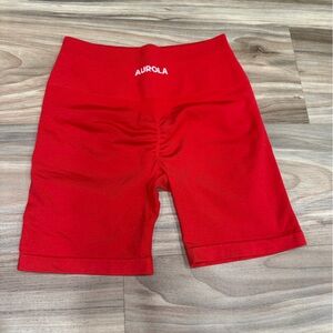 Aurola Women's Red Athletic Bike Shorts